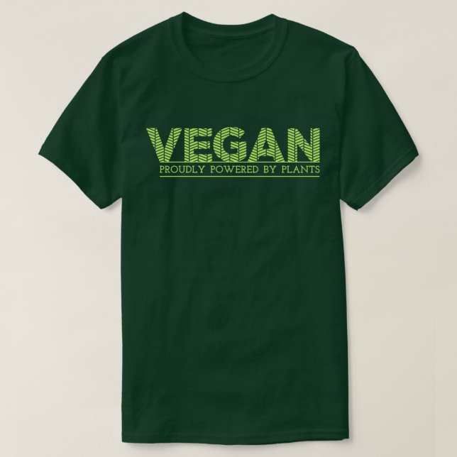 T-shirt Vegan psto orgulhosa pelas plantas escuras (Frente do Design)