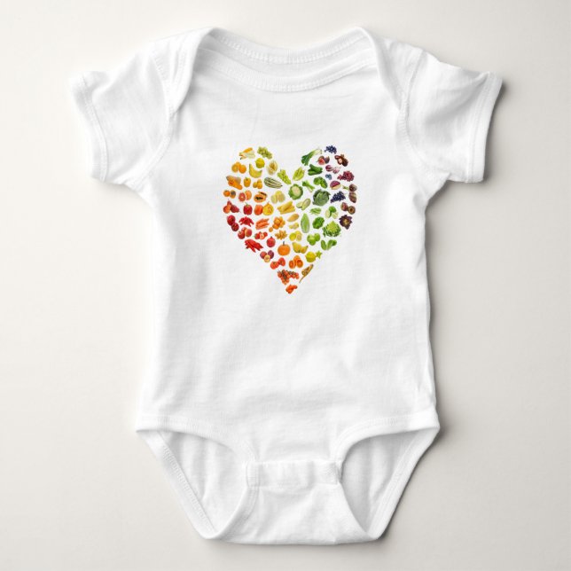 T-shirt Vegan Rainbow Heart (Frente)