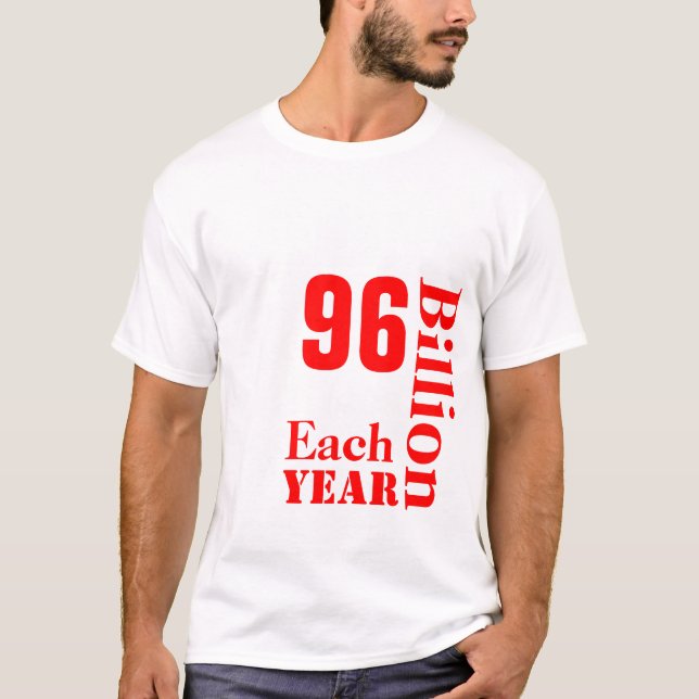 T-shirt VEGANS, SAVE, 96, Billion, Lives, Each, Year (Frente)