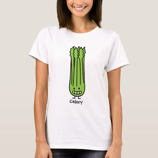 T-shirt Vegetal feliz da fibra do verde do grupo da haste (Frente)
