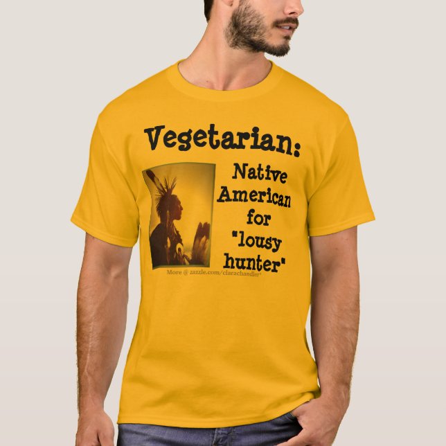 T-shirt Vegetariano/caçador mau (Frente)