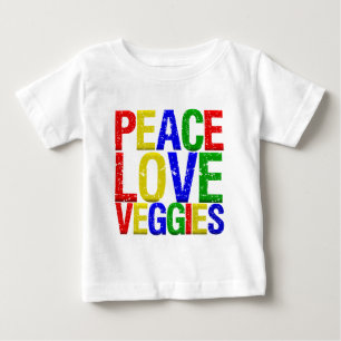 T-shirt Vegetarianos do amor da paz