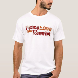 T-shirt Vegetarianos do amor da paz