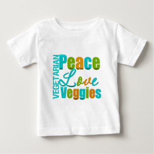 T-shirt Vegetarianos do amor da paz do vegetariano