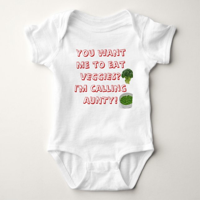 T-shirt VEGETARIANOS em um onsie (Frente)