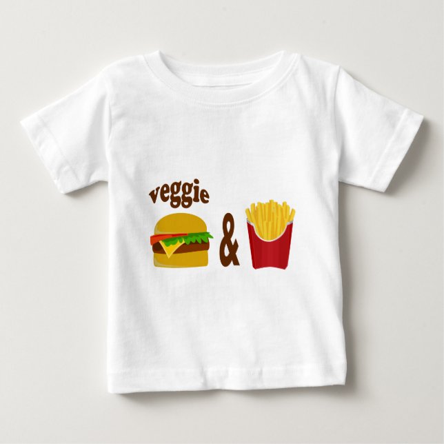 T-shirt Veggie Burger e Fries (Frente)