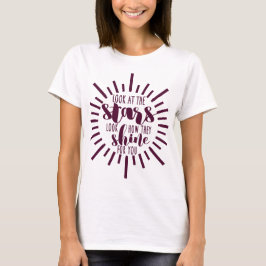 T-shirt Veja as estrelas felizes tipografia motivacional