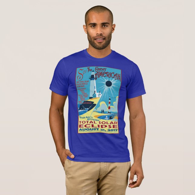 T-shirt Veja o grande Tshirt americano do eclipse (Frente Completa)