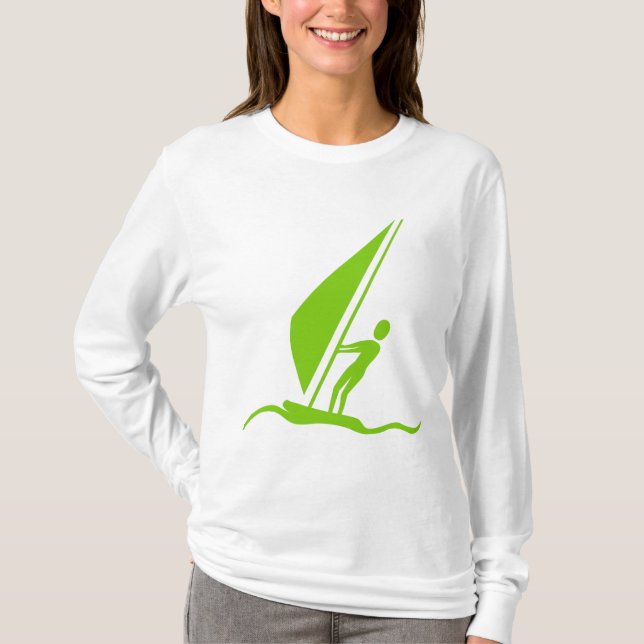 T-shirt Vela em prancha - Verde Martiano (Frente)