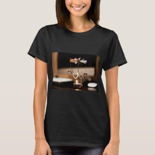 T-shirt Vela temático, um suporte da vela com poucos