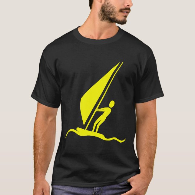 T-shirt Velejando em prancha - Amarelo (Frente)