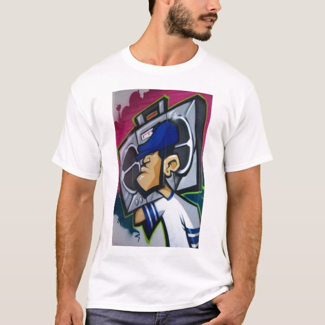 T-shirt VELHO do caráter do ESTILO de SKOOL (Frente)