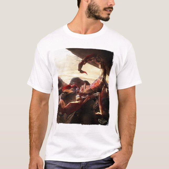 T-shirt Veneno vermelho do escorpião (Frente)