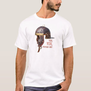 T-shirt Veni, Vidi, pipoca emite capacete romano antigo