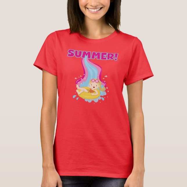 T-shirt Verão louro da menina (Frente)