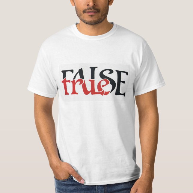 T-shirt verdadeiro falso (Frente)