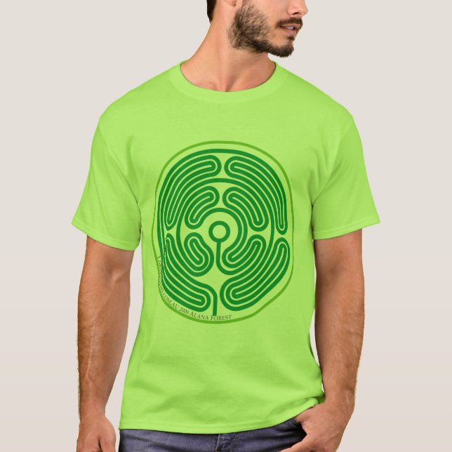 T-shirt verde august do labirinto do eco (Frente)