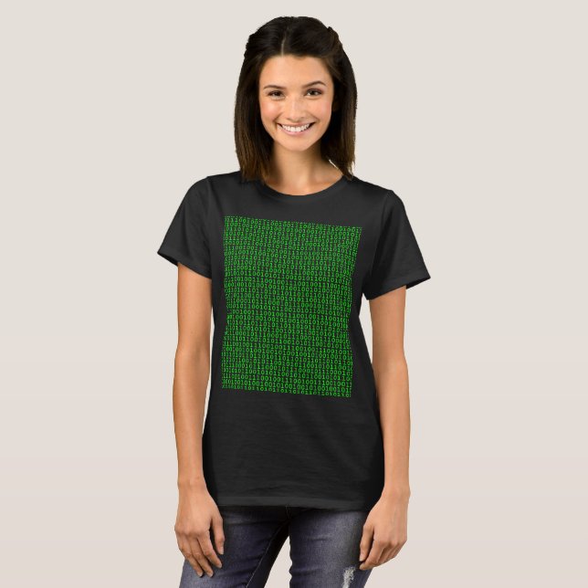 T-Shirt Verde Binário (Frente Completa)