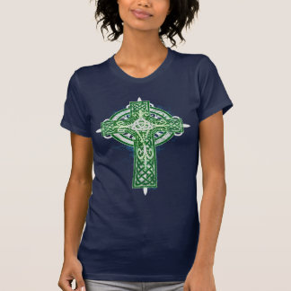 T-shirt verde da cruz celta