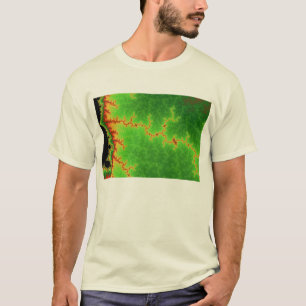 T-shirt verde da falha na linha