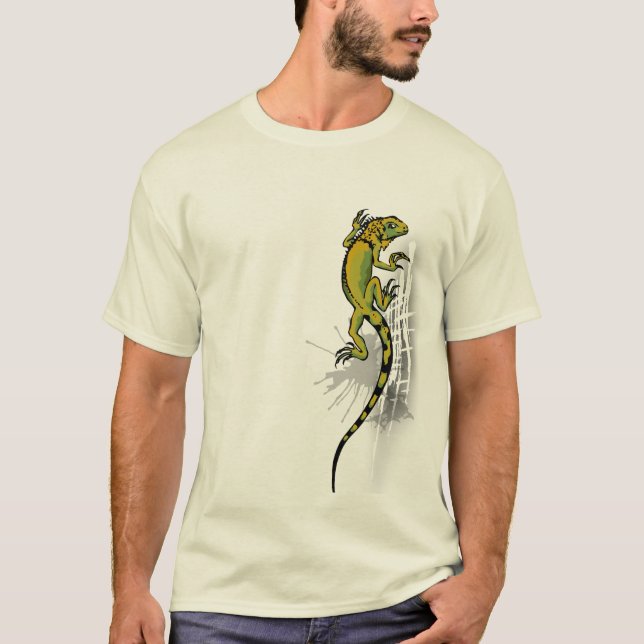 T-shirt verde da iguana (Frente)
