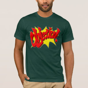 T-shirt verde da objeção
