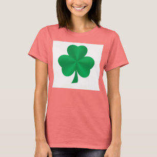 T-shirt verde das senhoras do trevo do cetim