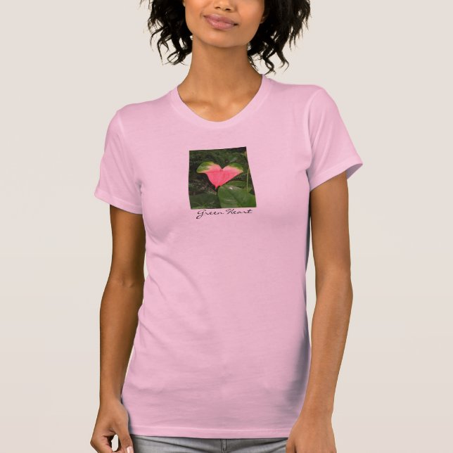 T-shirt verde de Eco do coração (Frente)