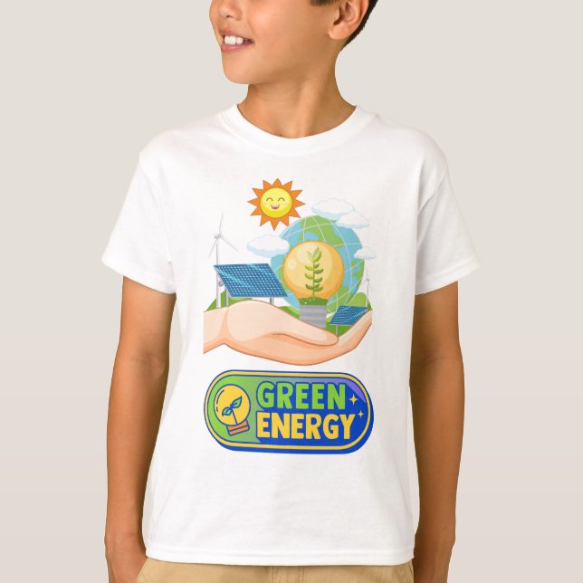 T-Shirt verde de energia (Frente)