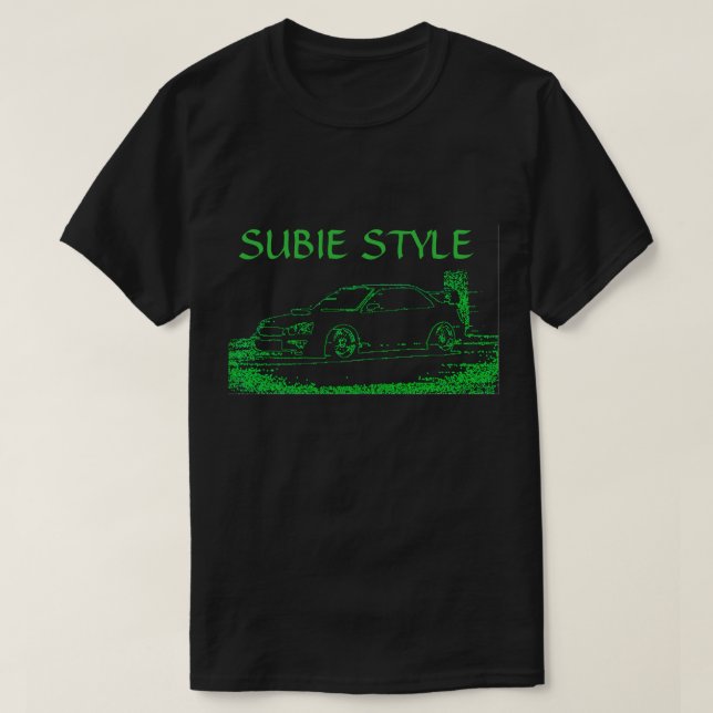 T-shirt verde de néon de Subaru (Frente do Design)