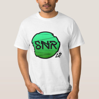T-shirt verde do logotipo de SNR