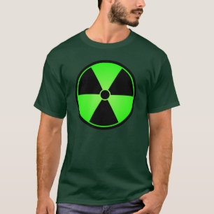 T-shirt verde do símbolo da radiação