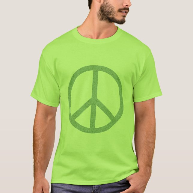 T-shirt verde do símbolo de paz (Frente)