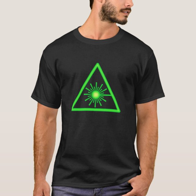 T-shirt verde do símbolo do laser (Frente)