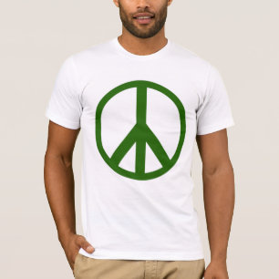 T-shirt verde do sinal de paz