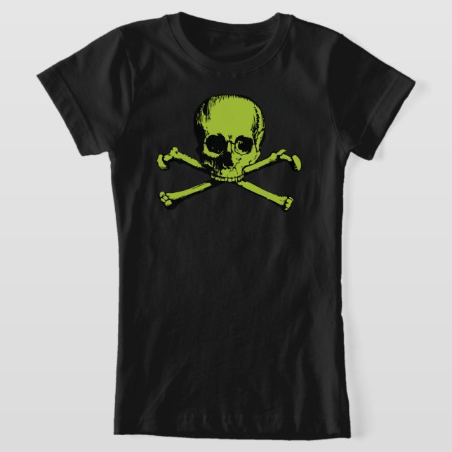 T-Shirt Verde E Crossbones (Postura )