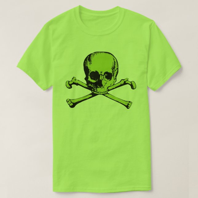 T-Shirt Verde E Crossbones (Frente do Design)