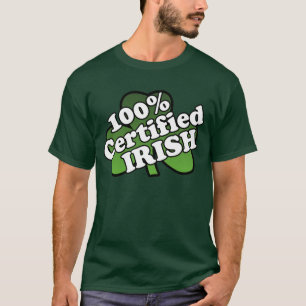T-shirt verde irlandês certificado 100 por cento