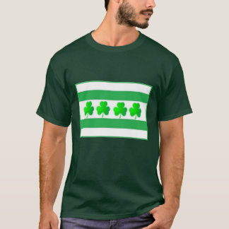 T-shirt Verde irlandês da bandeira de Chicago