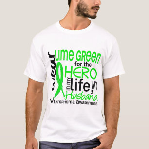 T-shirt Verde limão para o linfoma do marido do herói 2