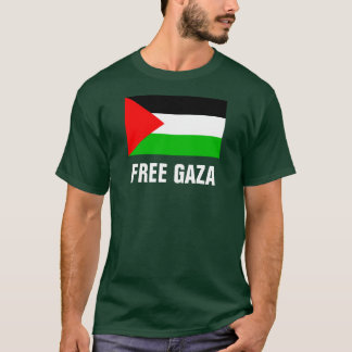 T-shirt verde livre de Gaza - grandes letras