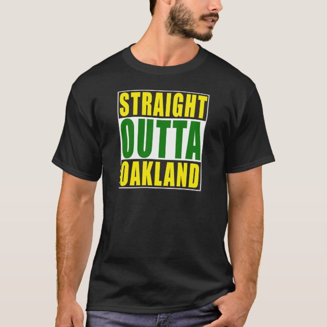 T-shirt Verde reto de Outta Oakland (Frente)
