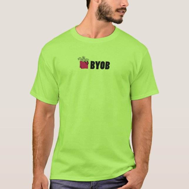T-SHIRT VERDE VIVO: BYOB (Frente)
