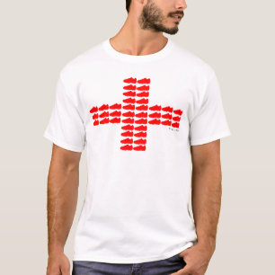 T-shirt vermelho 1 da bandeira de Inglaterra dos