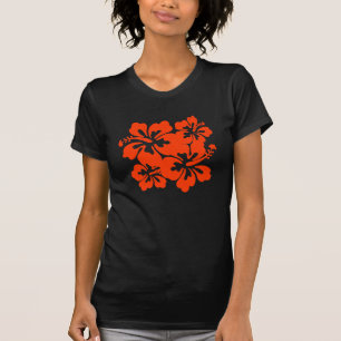 T-shirt vermelho bonito do hibiscus