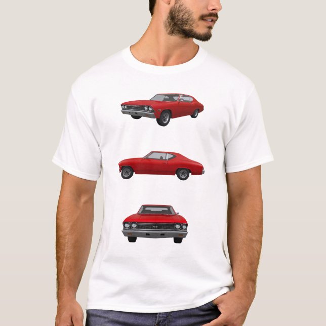 T-shirt Vermelho Chevelle 1968 SS: (Frente)