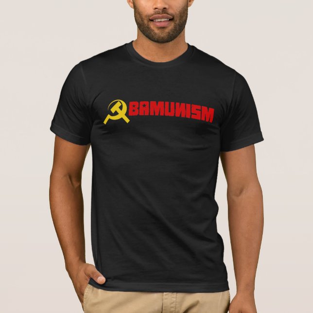 T-shirt Vermelho de Bumpersticker - de Obamunism (Frente)