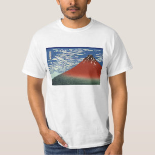 T-shirt vermelho de Fuji do céu do espaço livre
