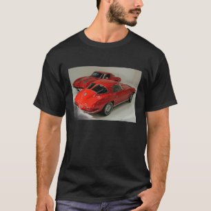 T-shirt Vermelho Dividir Janela Corvette Clássico
