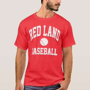 T-shirt vermelho do basebol da terra